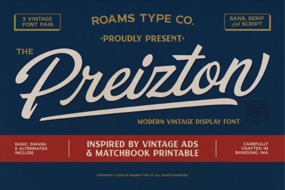 Preizton: A Vintage Display Typeface for Modern Web Design